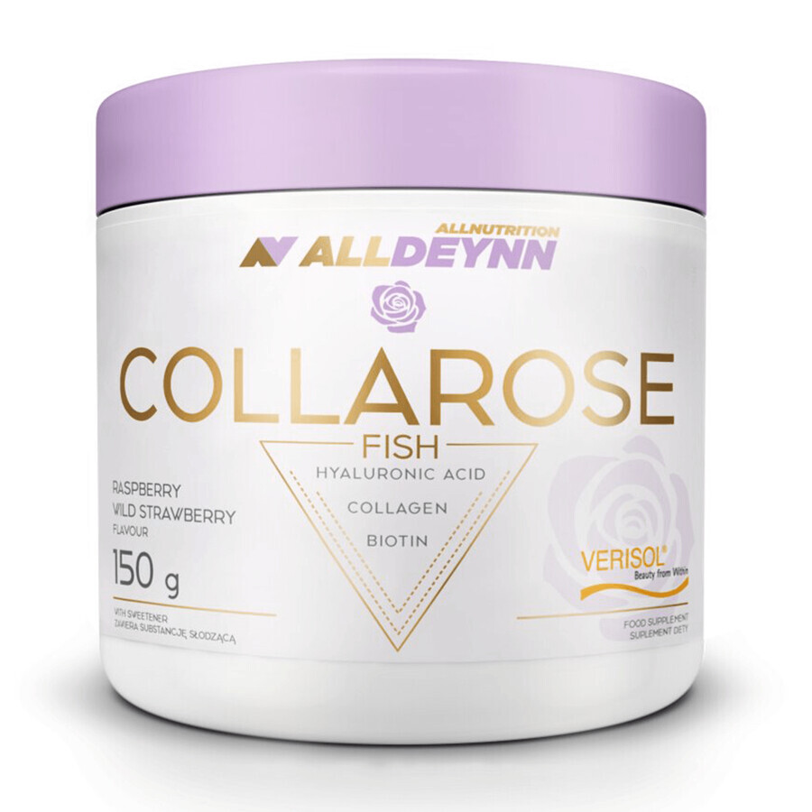 Allnutrition Alldeynn CollaRose Fish, aromă de zmeură și căpșuni, 150 g