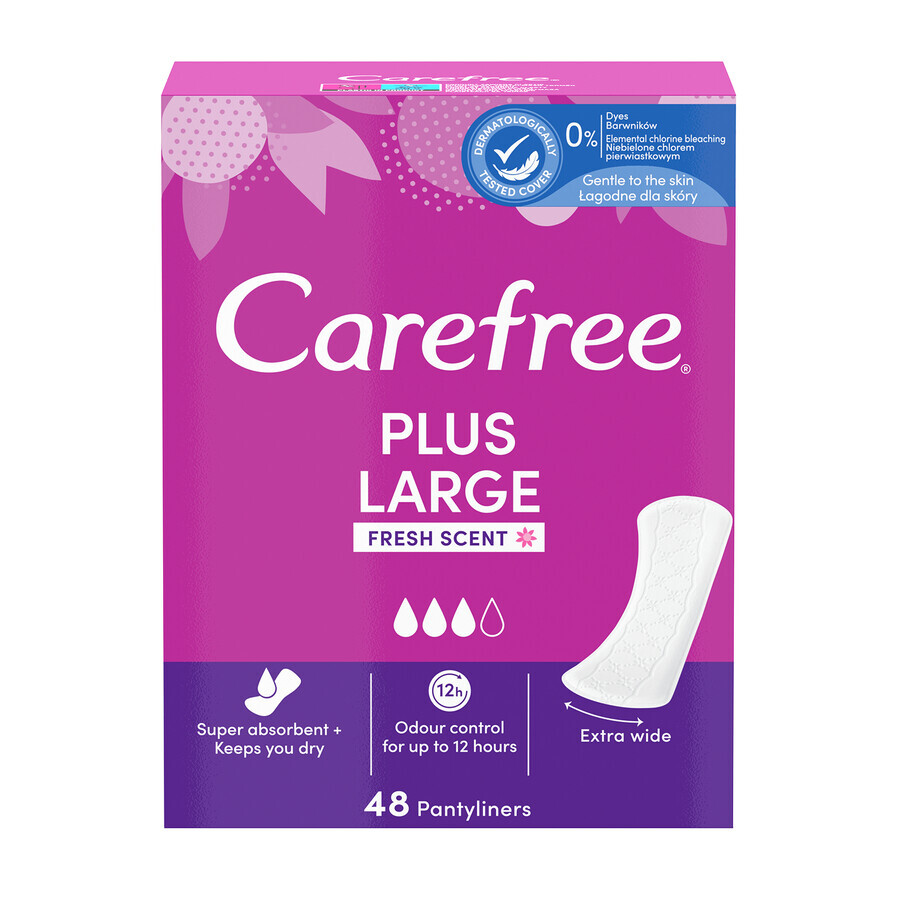 Tampoane igienice Carefree, plus mare, parfum proaspăt, 48 buc.