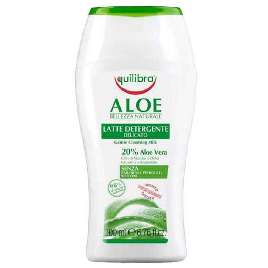 Equilibra Aloe, lapte de curățare delicată a feței, aloe vera, 200 ml