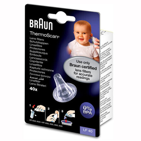 Braun LF40, bouchons pour thermomètre, 40 pièces