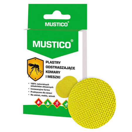 Mustico, anti-mosquito and anti-mosquito patches, for children from 6 months, 12 pieces