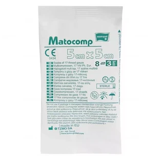 Matocomp Matocomp Matocomp Sterile Gauze Compresses 17 Threads 8 Layers 5cm x 5cm 3 Pieces