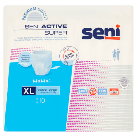 Seni Active Super, chiloți absorbanți, mărimea XL, 120-160 cm, 10 bucăți