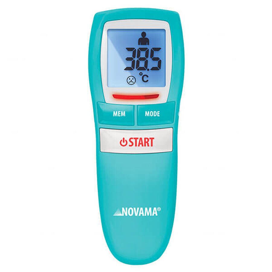 Novama Free NT17, contactloze thermometer, Aquamarijn