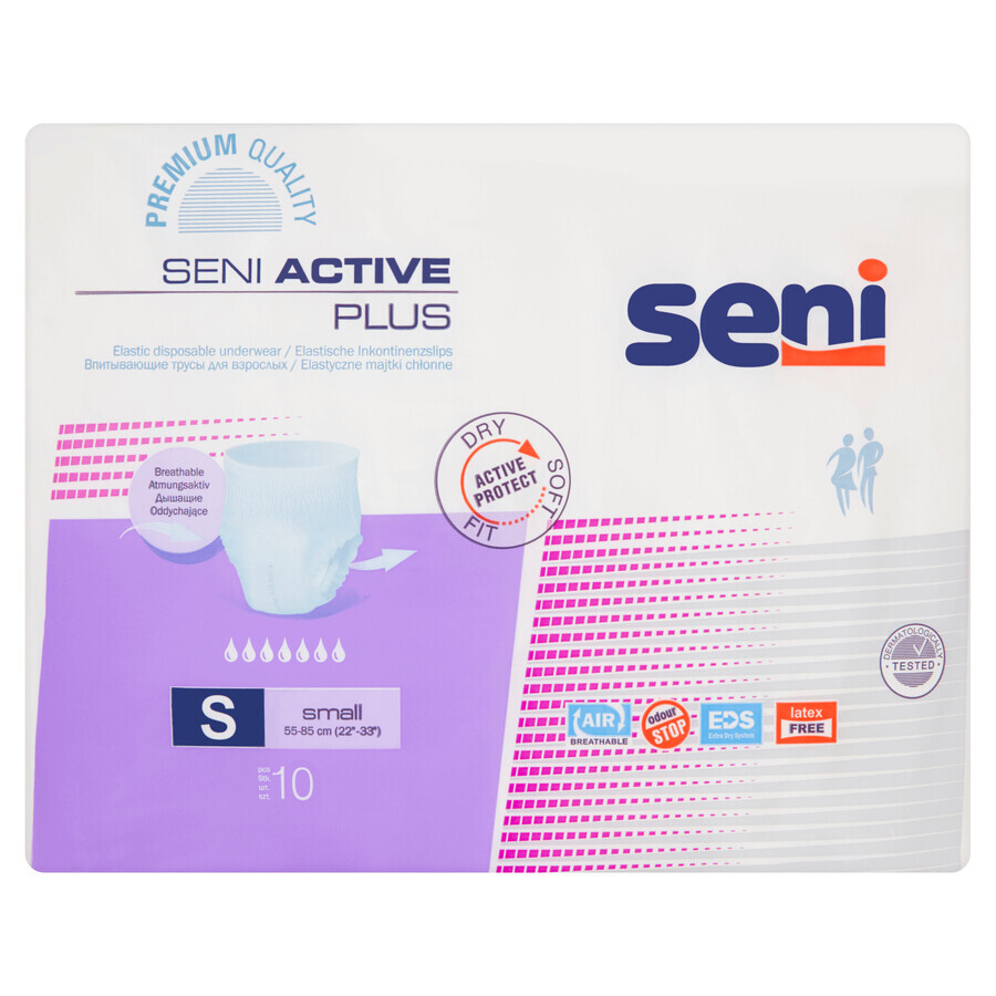 Seni Active Plus, chiloți absorbanți, mici, 55-85 cm, 10 bucăți