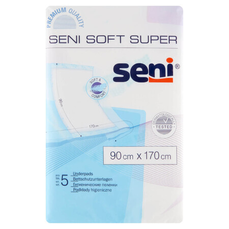 Seni Soft Super, Hygieneauflagen, 90 cm x 170 cm, 5 Stück