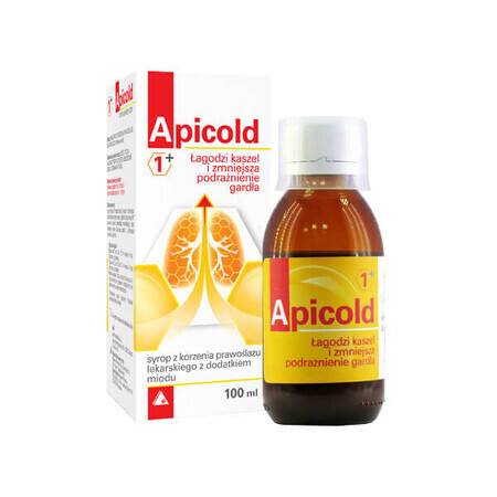 Apicold 1+, a valerian syrup with honey, 100 ml