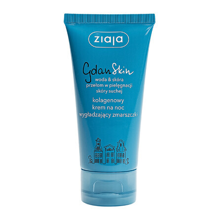 Ziaja GdanSkin, night cream with collagen, smoothing wrinkles, 50 ml