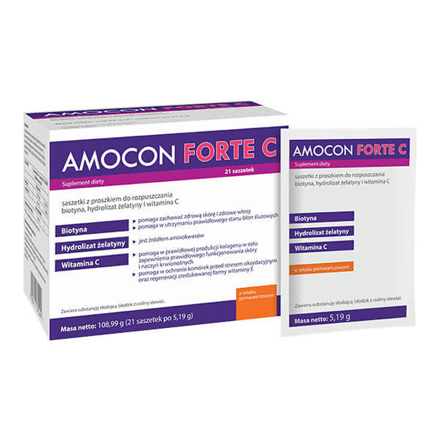 Amocon Forte C, aromă de portocale, 5,19 g x 21 pliculețe