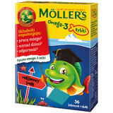 Möller s Omega-3 Gummibären mit Himbeeraroma, 36 Stück.