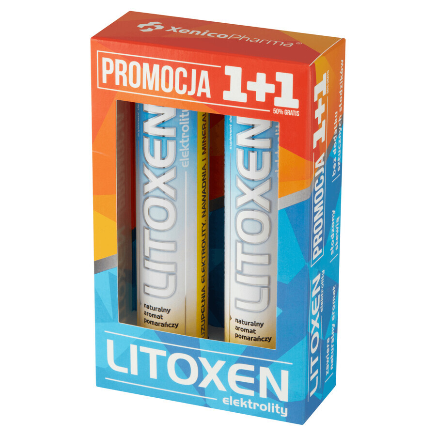 Litoxen Elektrolity, orange flavor, 2 x 20 effervescent tablets