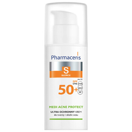 Pharmaceris S Medi Acne Protect, Cremă protectoare, pentru ten acneic, mixt și gras, 50 ml