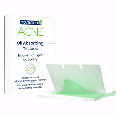 Novaclear Acne, mouchoirs matifiants, 50 pièces