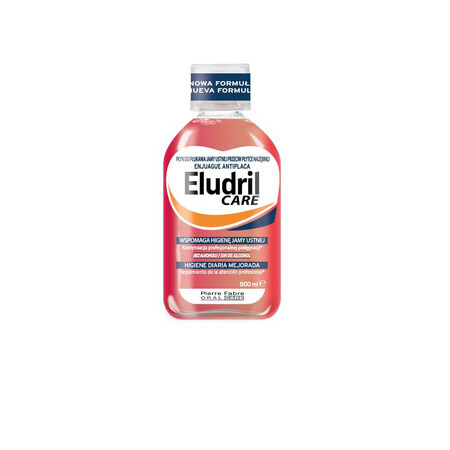 Eludril Care, apă de gură împotriva plăcii bacteriene, 500 ml