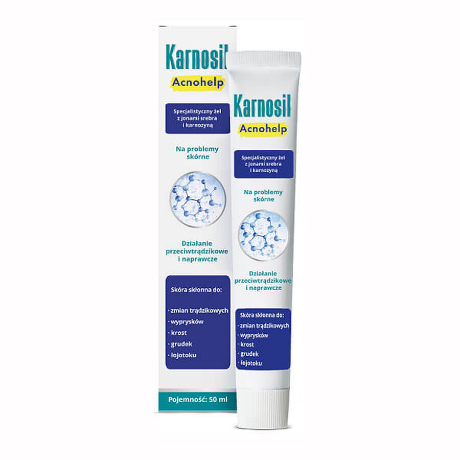 Karnosil Acnohelp, gel con iones de plata y carnosina, 50 ml