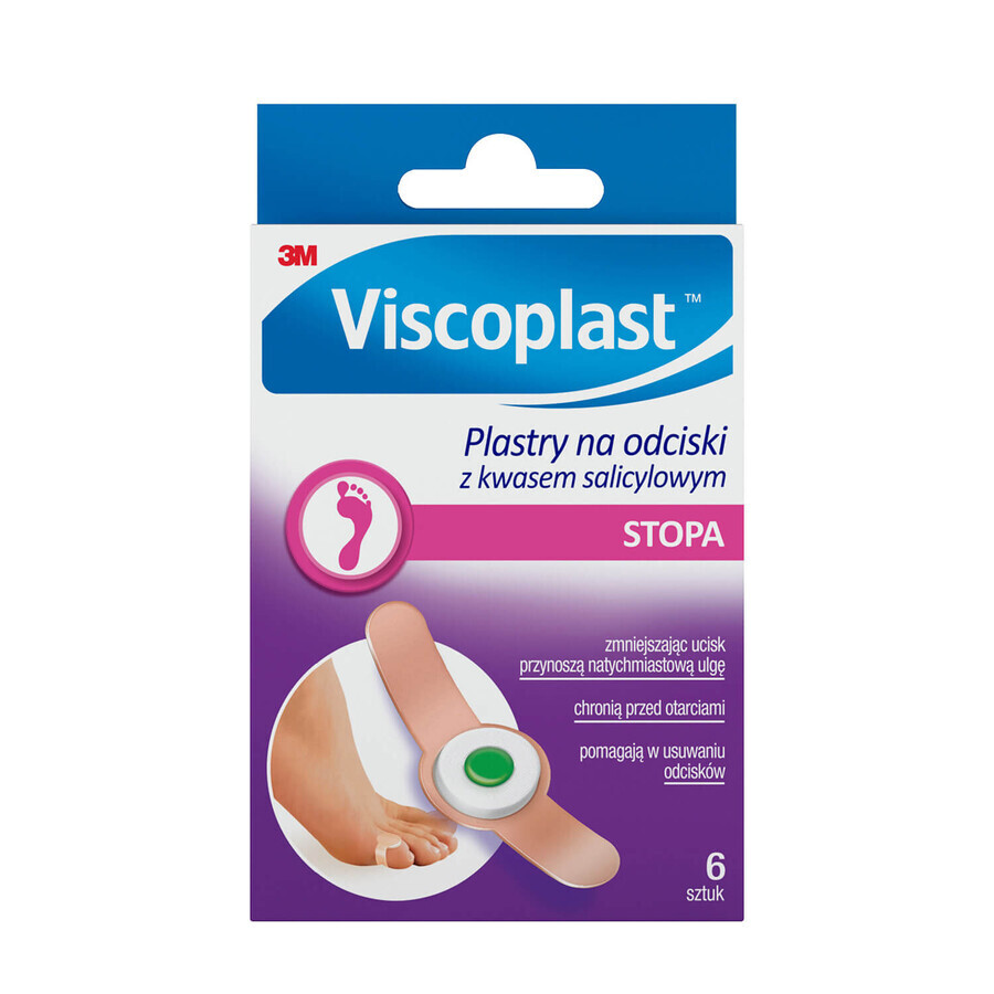 Viscoplast plasters for warts with salicylic acid, 6 pieces