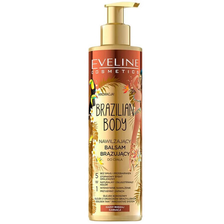 Eveline Cosmetics Brazilian Body, hydraterende bronzing bodybalsem 5in1, alle huidtypes, 200 ml