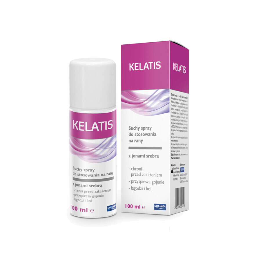 Kelatis, dry spray for wounds, with silver ions, 100 ml