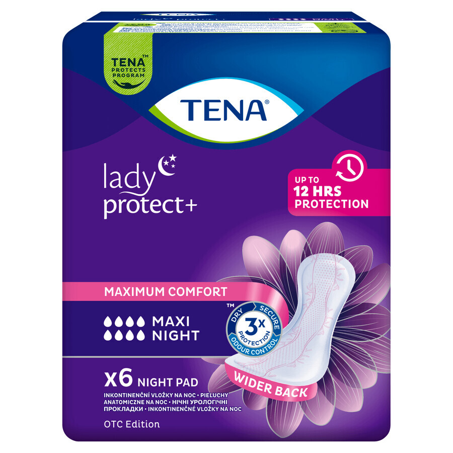 Tena Lady, urologische pads, Maxi Night, 6 stuks