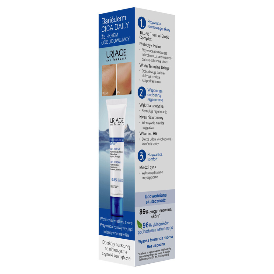 Uriage Bariederm CICA Daily, gel-crema reparador para pieles sensibles, 40 ml