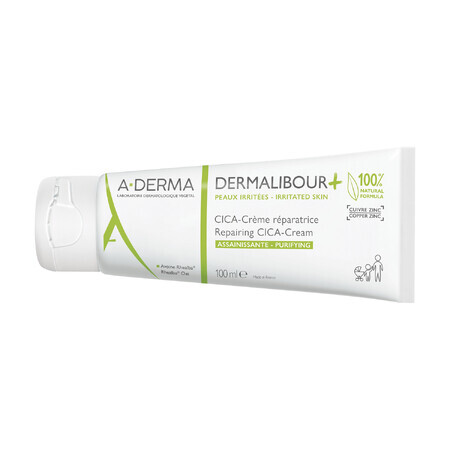 A-Derma Dermalibour+ Cica, Regenerationscreme für gereizte Haut, ab Tag 1, 100 ml