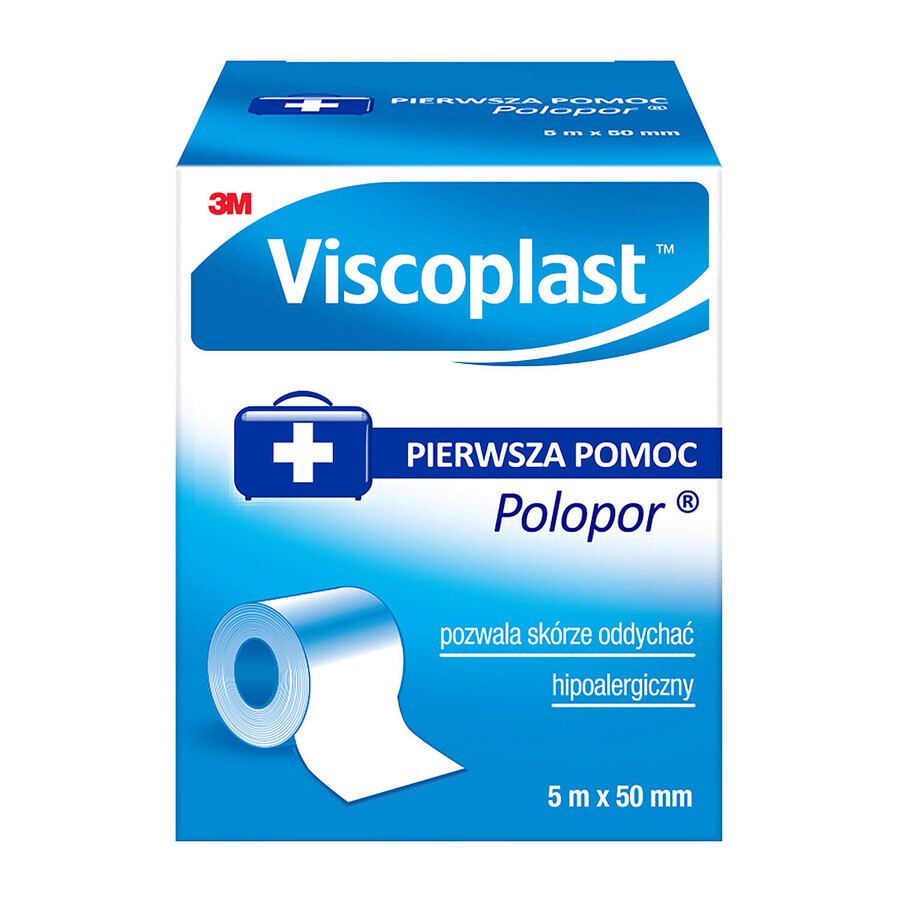 Viscoplast Polopor, adeziv nețesut, 5 m x 50 mm, 1 bucată