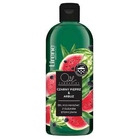 Lirene Oil Therapist, douchegel met essentiële olie, Zwarte Peper &amp; Watermeloen, 400 ml