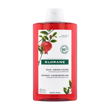 Klorane Granatapfel Shampoo 400 ml - Glanz  amp; Geschmeidigkeit durch pflegendes Reinigungsshampoo