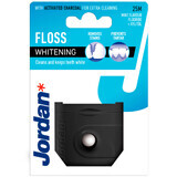 Jordan Whitening Dental Floss, ață dentară cu fluor, xilitol și cărbune activ, mentă, 25 m