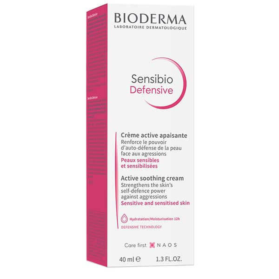 Bioderma Sensibio Defensive, crème visage apaisante, peaux sensibles, 40 ml