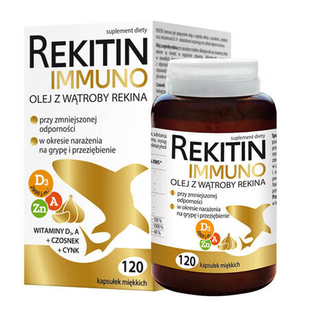 Rekitin Immuno, ulei de ficat de rechin, 120 capsule moi