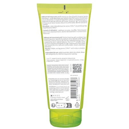 Bioderma Sebium Active Moussant Gel, Active cleansing gel for oily and acne-prone skin, 200 ml