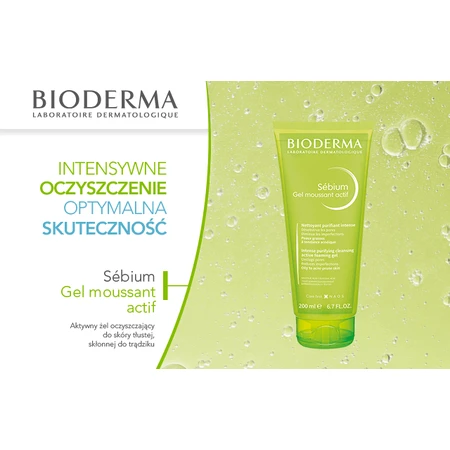 Bioderma Sebium Active Moussant Gel, Active cleansing gel for oily and acne-prone skin, 200 ml