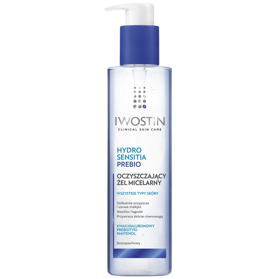 Iwostin Hydro Sensitia Prebio, Gel micelar de curățare, toate tipurile de ten, 200 ml