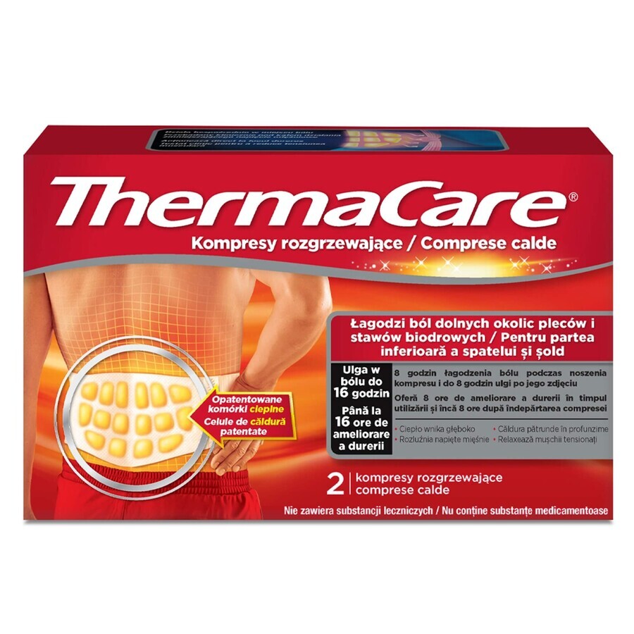 ThermaCare, comprese de încălzire pentru spate și șolduri, 2 bucăți