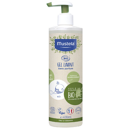 Mustela Bio, gel de curățare pentru corp și păr, 400 ml