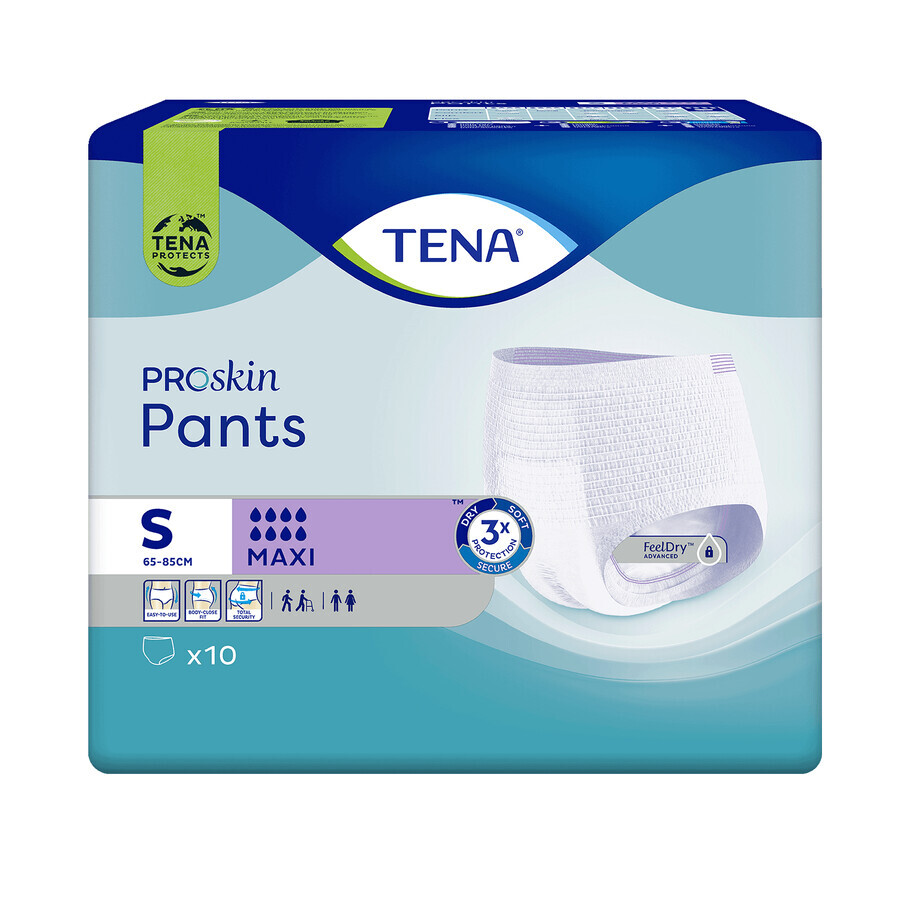 Tena Pants ProSkin, chiloți absorbanți, mărimea S, 65-85 cm, Maxi, 10 bucăți