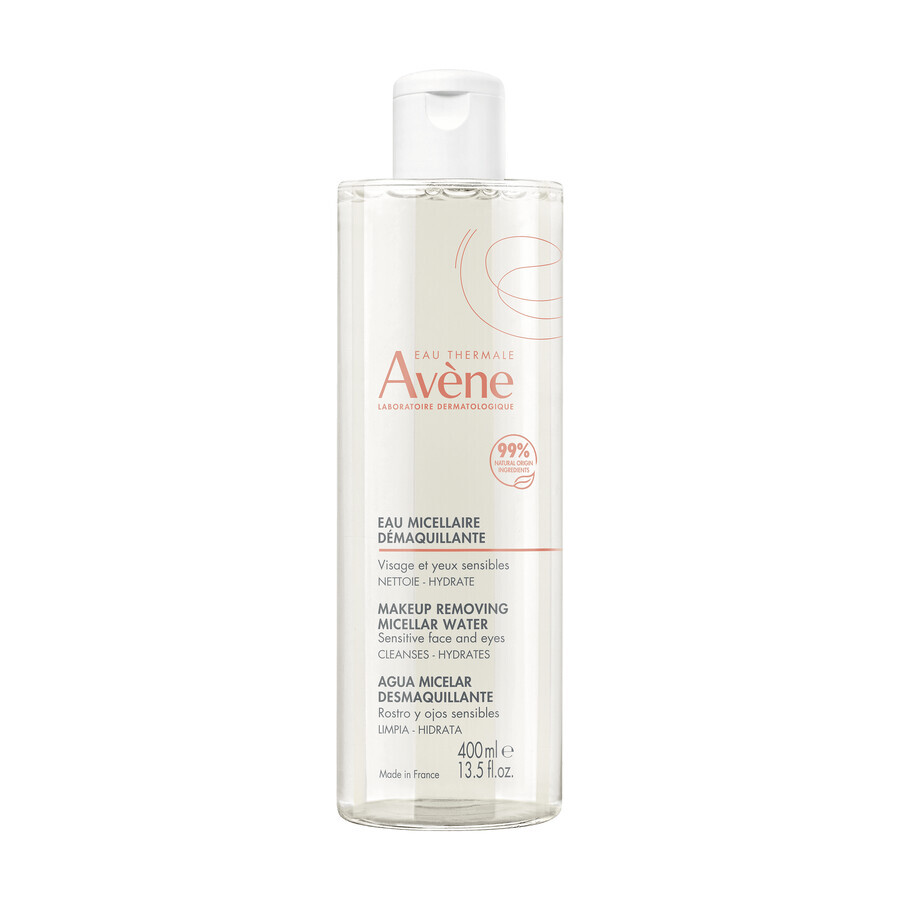 Avène Les Essentiels, fluide micellaire démaquillant, peaux sensibles, 400 ml