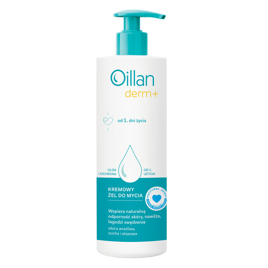 Oillan Derm+, gel nettoyant onctueux, dès 1 jour, 400 ml