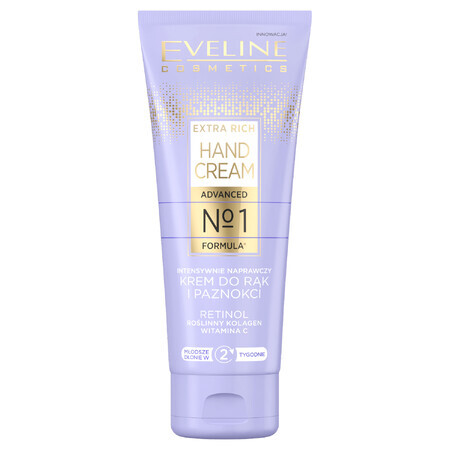 Eveline Cosmetics Extra Rich, hand and nail cream with intensive repairing effect, 75 ml