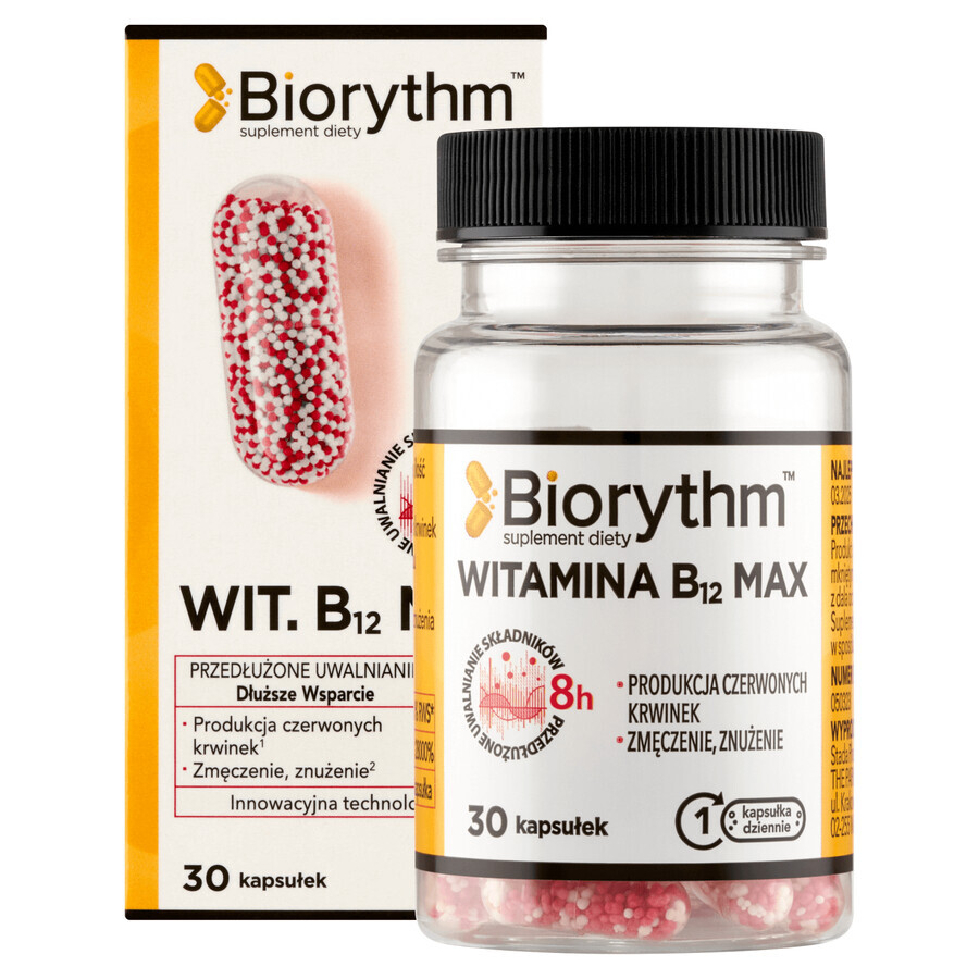 Biorythm Vitamin B12 Max, 30 Kapseln - Langfristig!