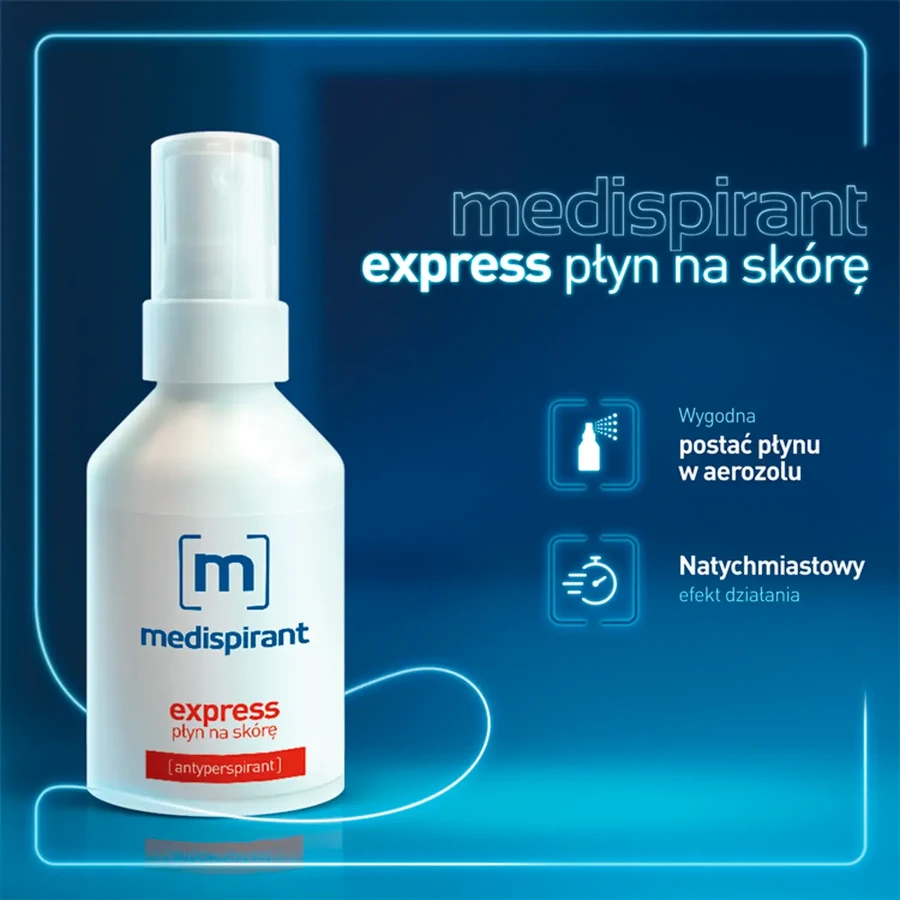 Medispirant Express, płyn na skórę, antyperspirant, 50 ml KRÓTKA DATA: ceny i cechy