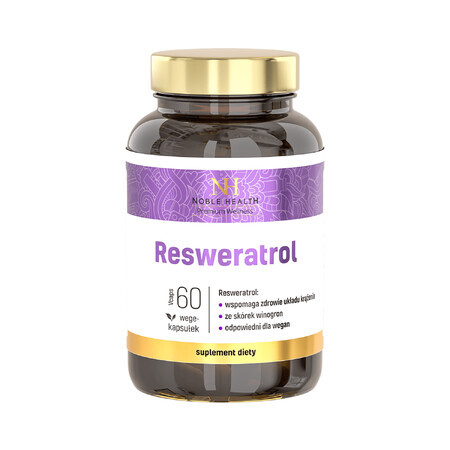 Nobile Salute Resveratrol, 60 capsule - Integratore alimentare con estratto di vino rosso, supporta la protezione delle cellule dallo stress ossidativo. Benessere in capsula!