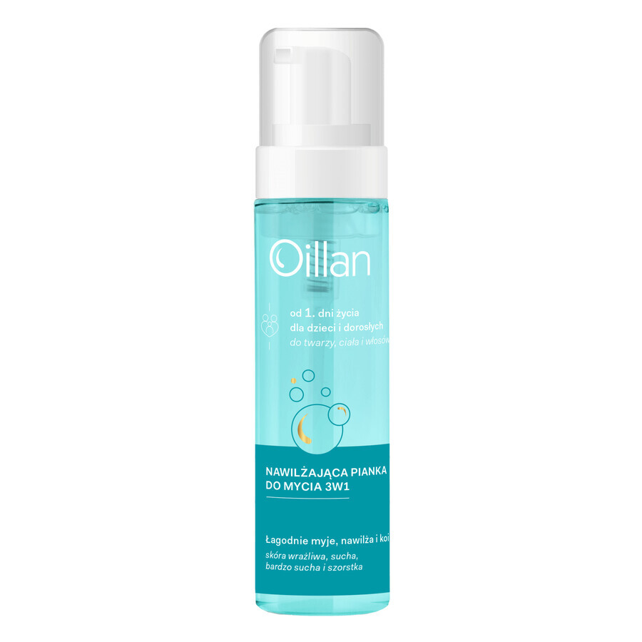 Oillan, prebiotic cleansing foam for body, face and hair 3 in 1, 200 ml