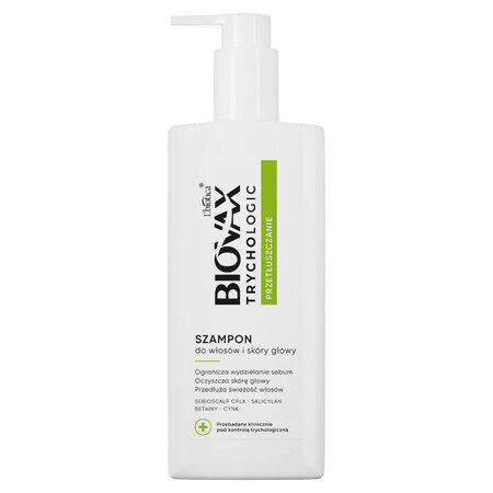 Biovax Trychologic Fettigkeitsshampoo für Haar und Kopfhaut, 200 ml - Langfristig gültig!