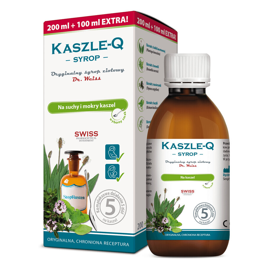 Kaszle-Q Syrop, 300 ml - Dugi termin wanoci!