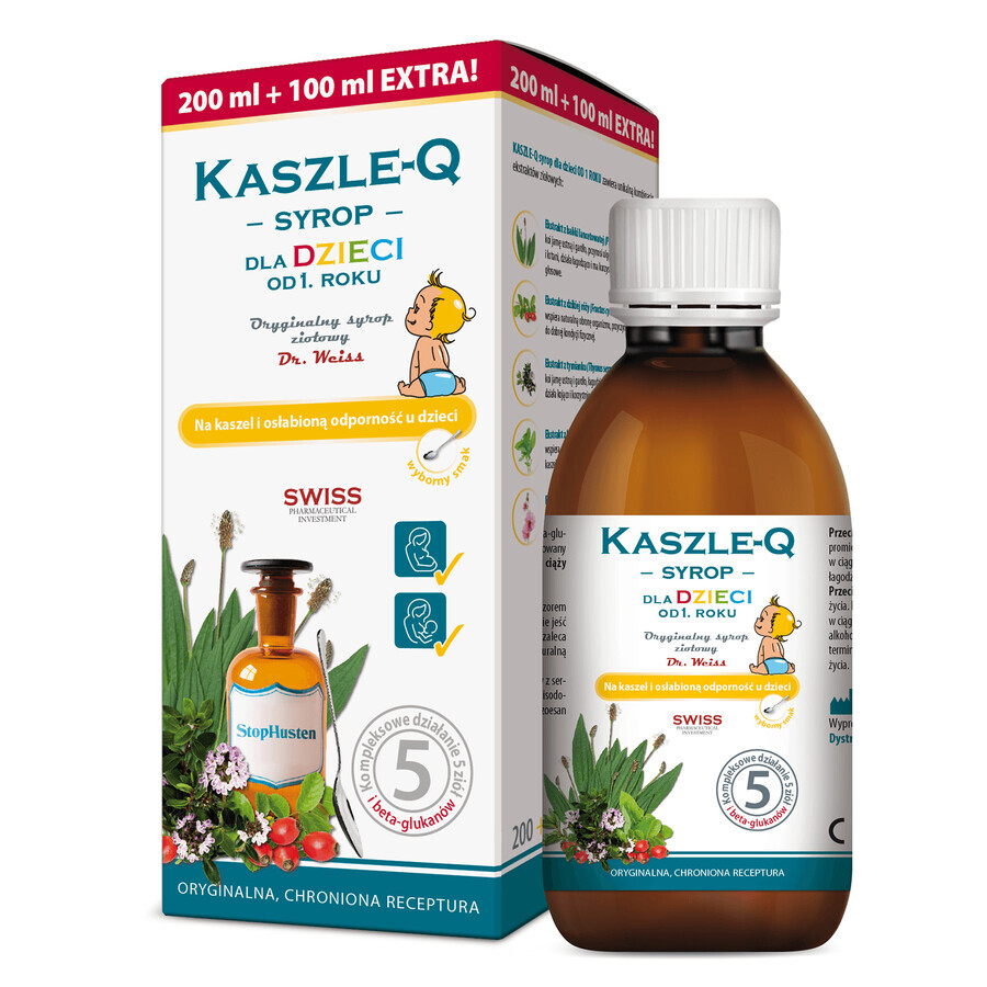 Kaszle-Q Syrop dla dzieci, 300 ml - Dugi termin wanoci!