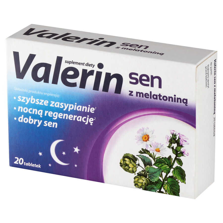 Valerin Forte mit Melatonin, 20 Tabletten