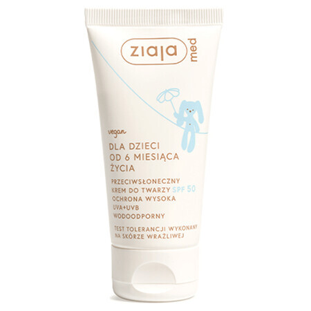 Ziaja Med, Cremă de protecție solară pentru față, de la 6 luni, SPF 50, 50 ml