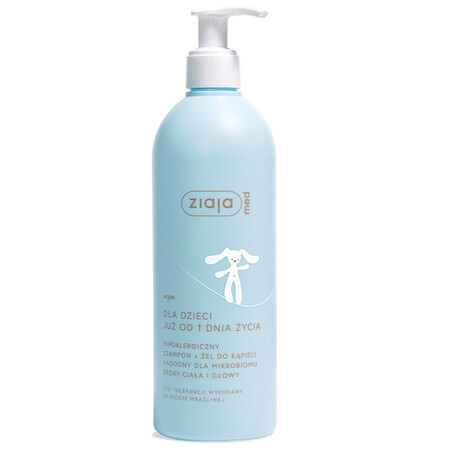 Ziaja Med, hypoallergenic shampoo + bath gel, from the first day of life, 400 ml